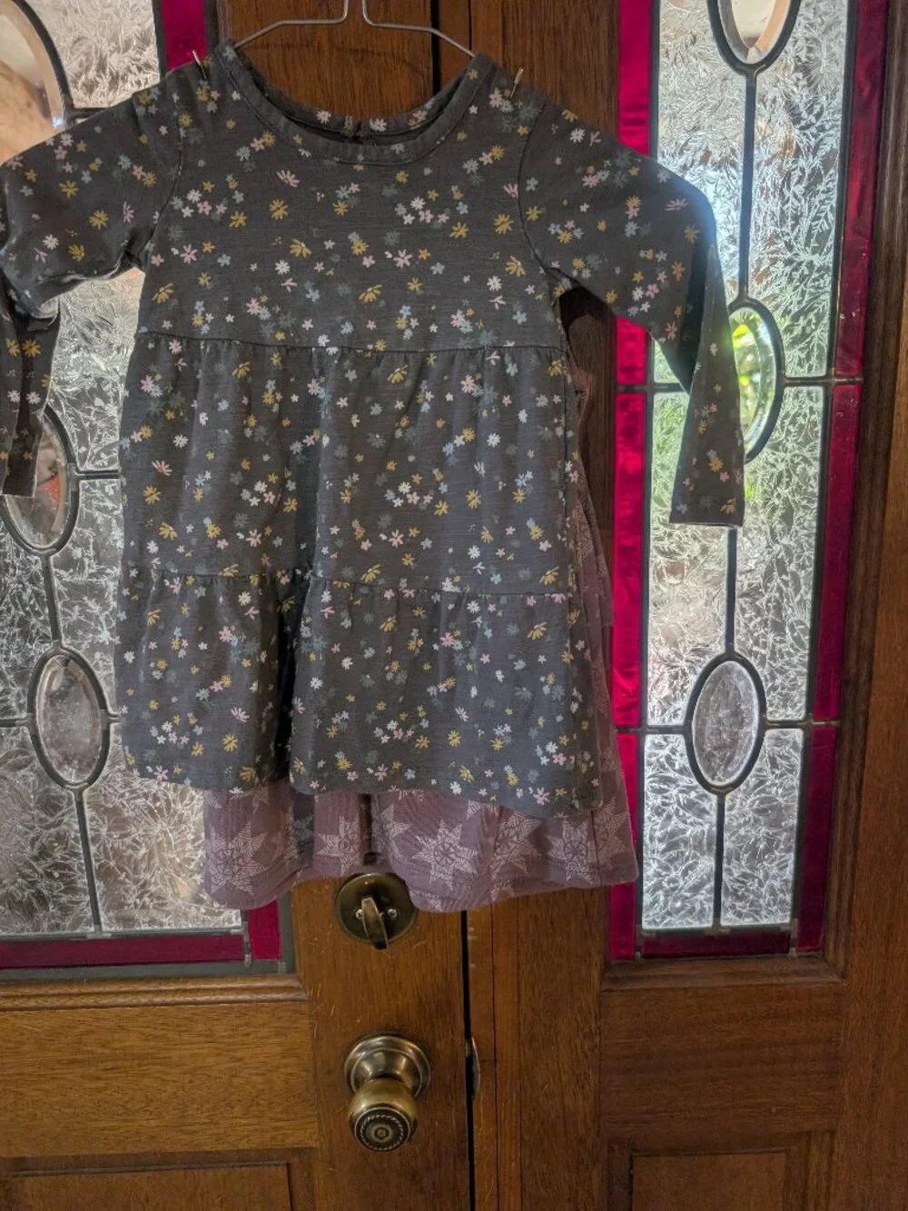 Toddler Girl 2 long sleeve dresses, size 18 months; qty 2